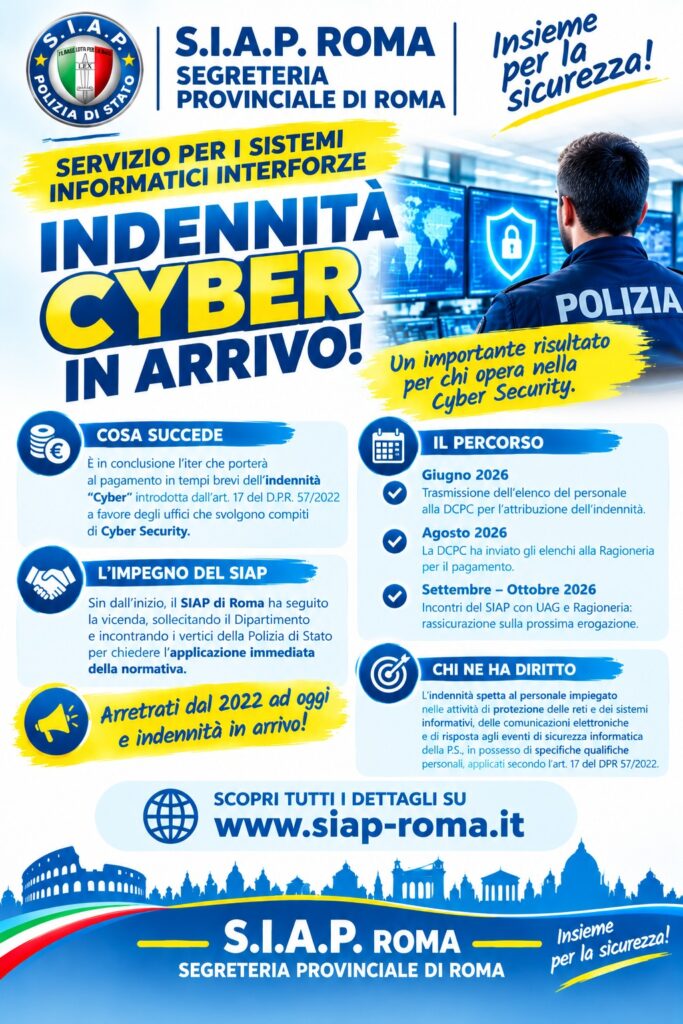 Servizio per i Sistemi Informatici Interforze: INDENNITÀ CYBER IN ARRIVO!